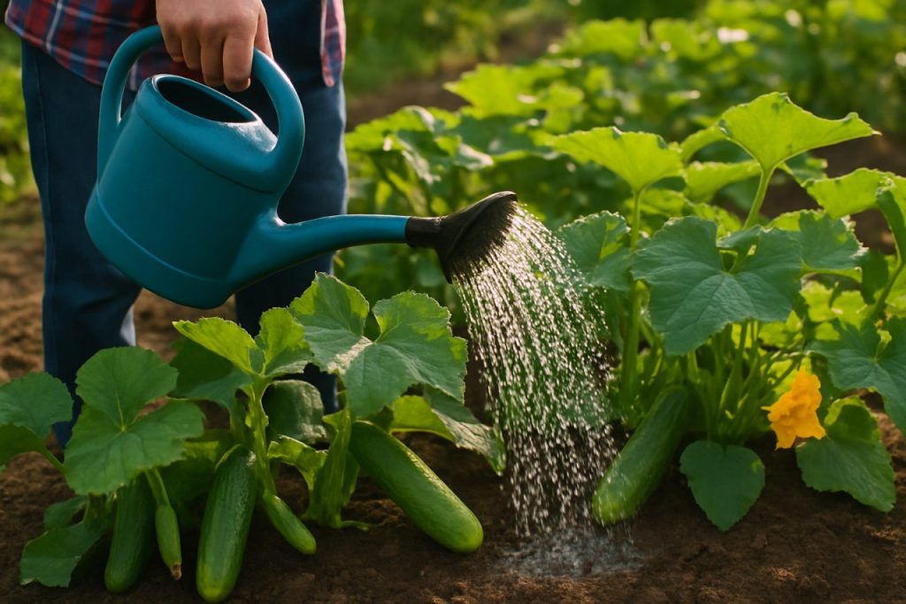 Des courgettes et des concombres plus vigoureux ? Tout pourrait dépendre du moment où vous les arrosez