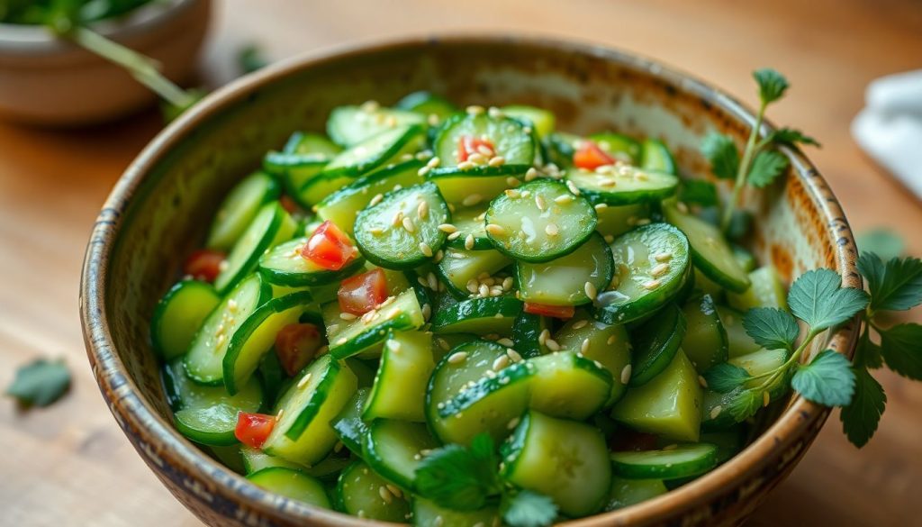La salade de concombre écrasé au sésame qui réveille les papilles en 3 minutes