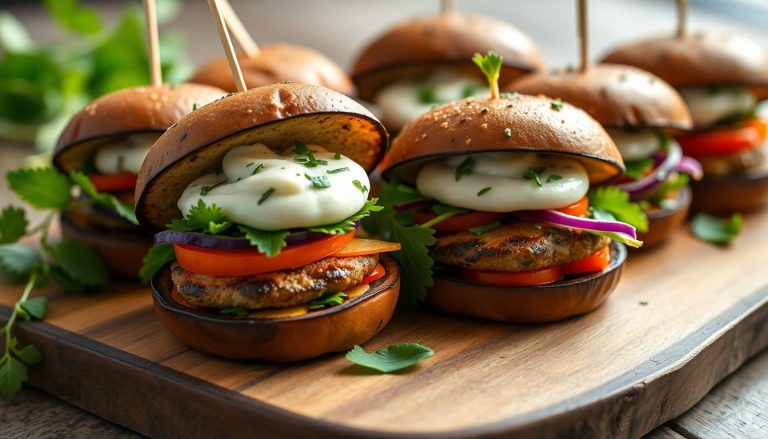 Mini-burgers d&rsquo;aubergine grillée : la recette d&rsquo;apéro végétal qui fait taire les plus grands carnivores