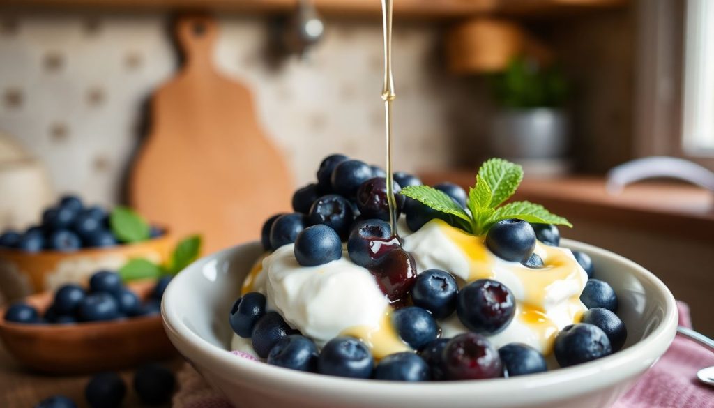 Myrtilles rôties au four et yaourt grec : le dessert le plus simple qui soit devenu irrésistible