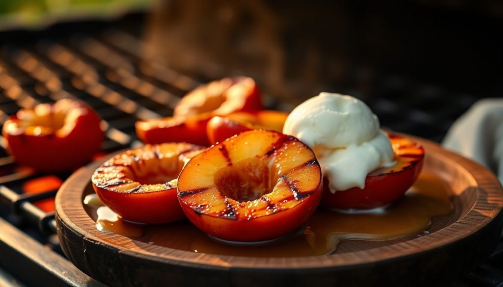 Pêches grillées au barbecue : le dessert fumé-sucré qui surprend à chaque bouchée