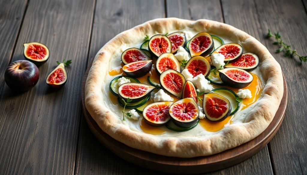 Pizza blanche courgette, figue et chèvre : la recette sucrée-salée qui fait craquer