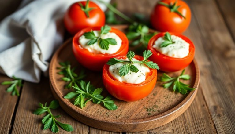 Tomates farcies froides au chèvre frais : l&rsquo;entrée légère qui bluffe sans allumer le four