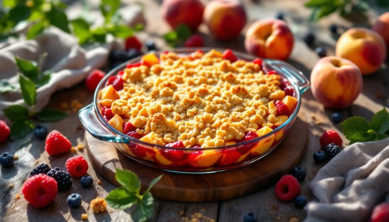 Ce crumble aux fruits d&rsquo;été se prépare sans four et sans prise de tête