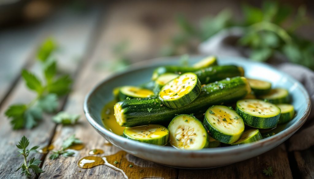 Courgettes crues marinées : 15 minutes suffisent pour transformer complètement leur texture