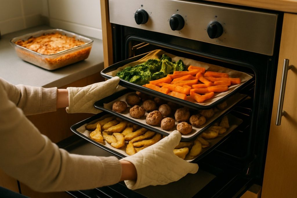 Batch cooking au four : comment enchaîner les cuissons sans préchauffer à chaque fois
